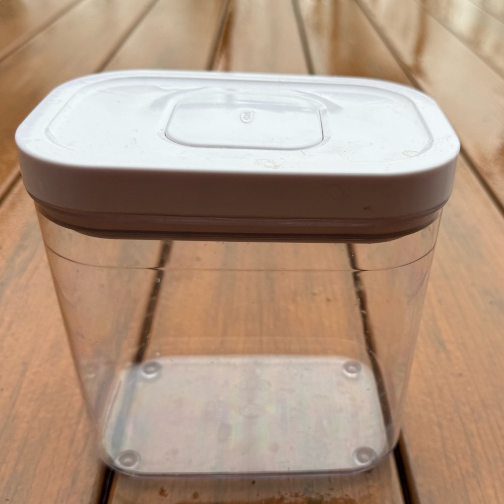 Oxo container with push pop up lids practically new